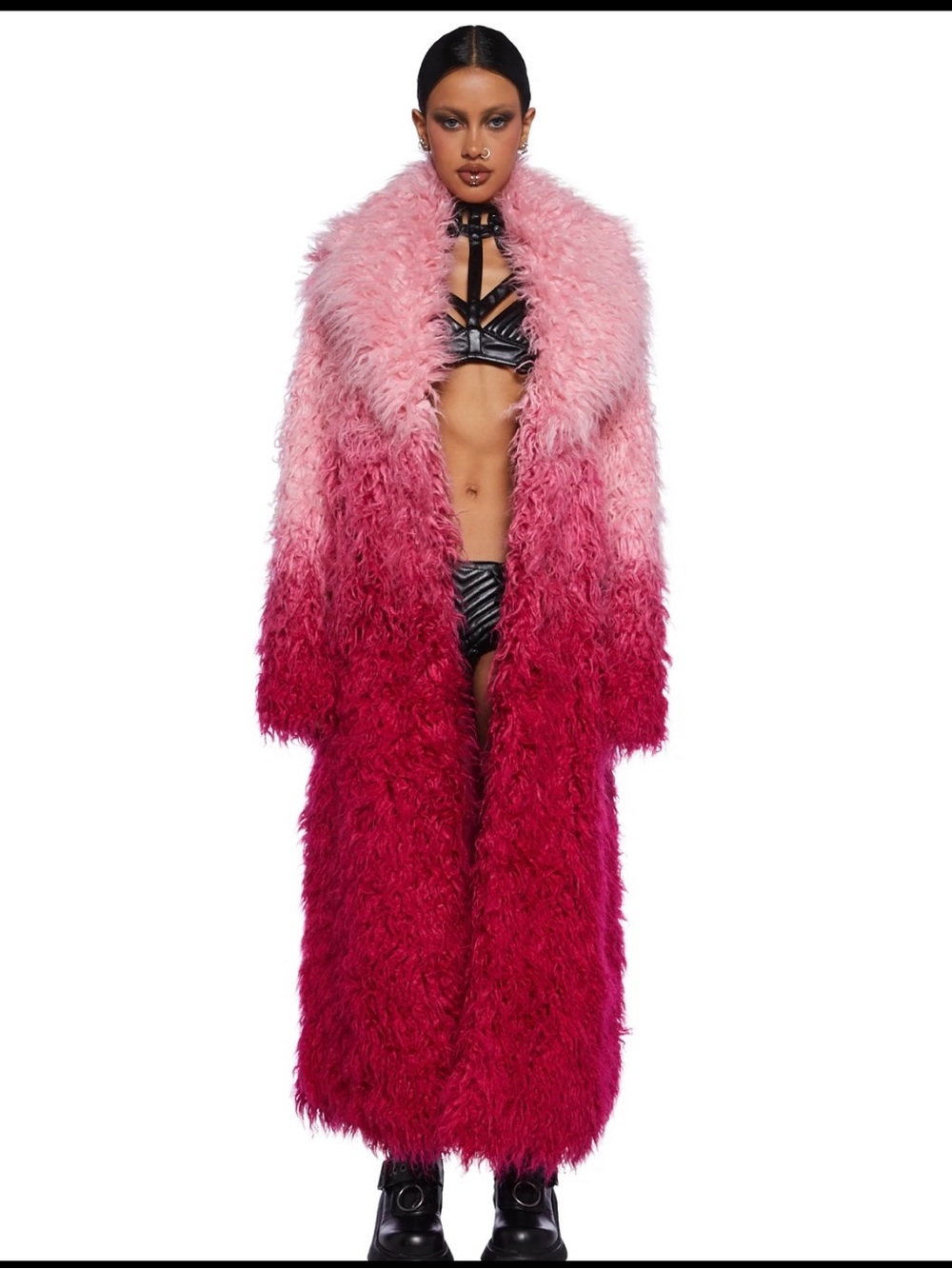 Pink Ombré Fur Coat